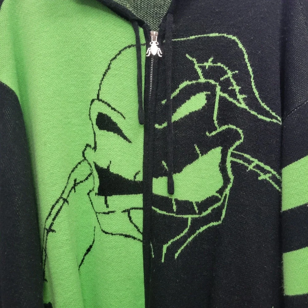 Disney Nightmare Before Xmas Oogie Boogie Hoodie Sweater Her Universe Full Zip - Picture 4 of 10